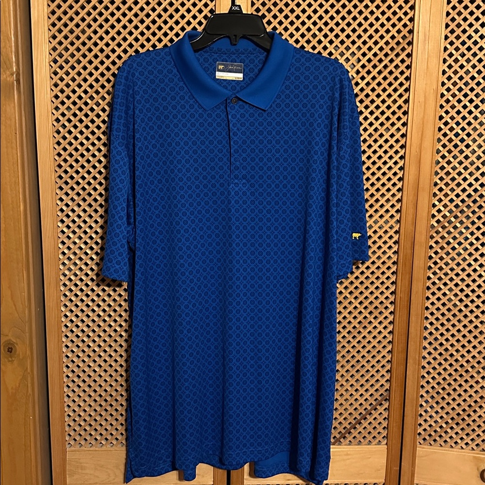 Jack Nicklaus, STAYDRI branded
 Blue Patterned Golf Polo - XXL